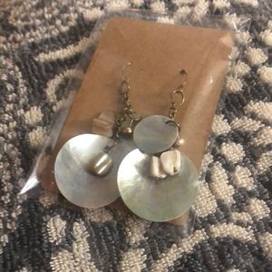 Homemade shell earrings